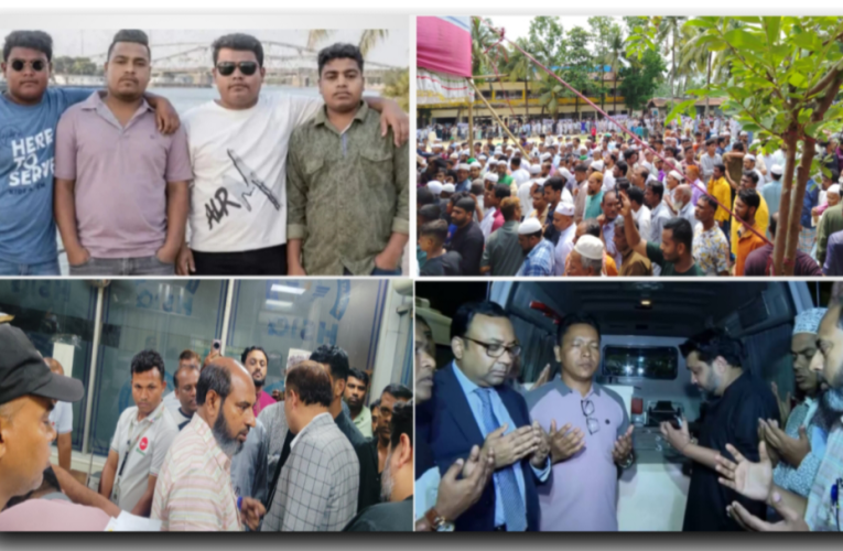 মায়ের অপেক্ষা শেষ হলো কফিনবন্দী চার ছেলের ফিরে আসায়, শেষ বিদায়ে হাজারো মানুষের ঢল